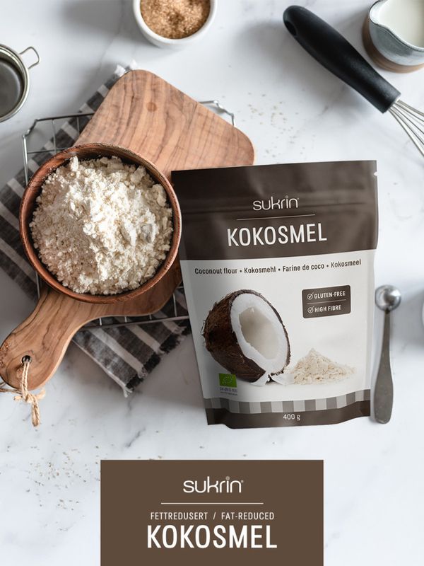 Kokosmel, økologisk fettredusert, 400 g