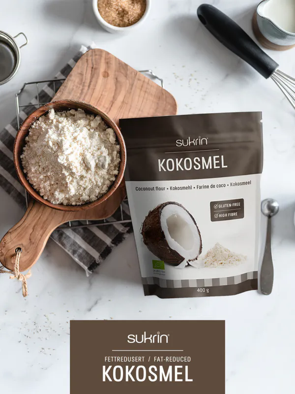 Kokosmel, økologisk fettredusert, 400 g